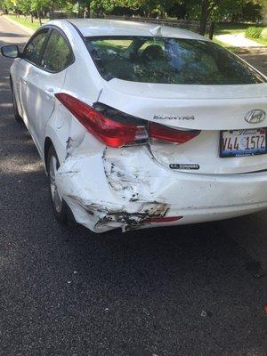 Rear end collision