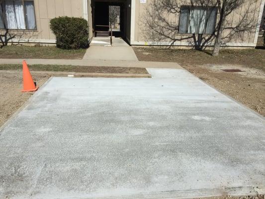 Concrete handicap space/ ramp at Celeron Apartment Complex, Storrs Ct