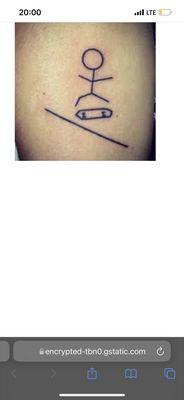 I asked for this simple basic tattoo(first pic) And this is what they gave me.. (second pic)