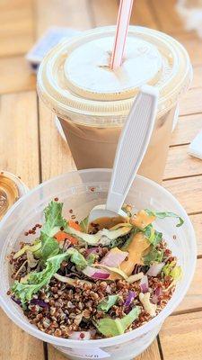 Salad & iced mocha