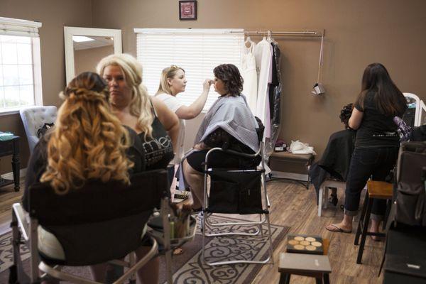 Owner Julie and her crew go right to work and created the most amazing beauty styles on my wedding day!