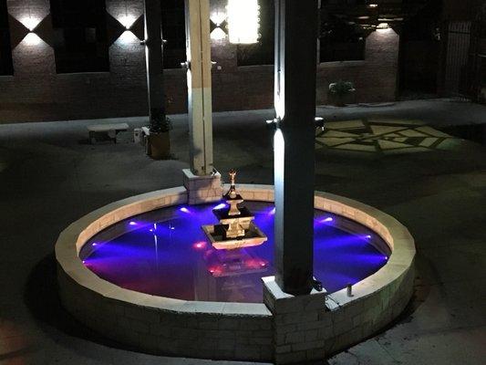 The fountain at SoDA District Courtyard is a great centerpiece for any occasion!