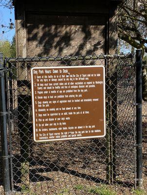 Dog park rules