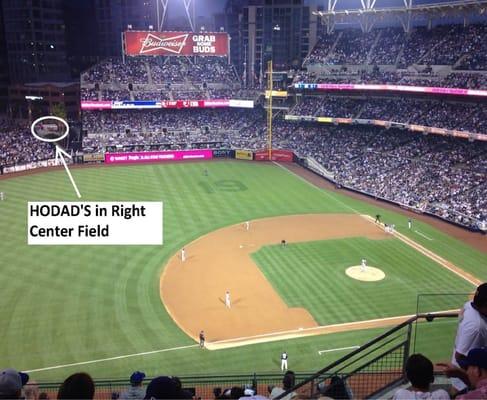 The Hodad's kiosk faces the Park at the Park and is behind Right Center Field