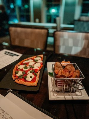 Flatbread and House Fried Pickles