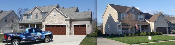 Roof replacement in the development of Margie's Cove in Grove City after the tornado on April 3rd.