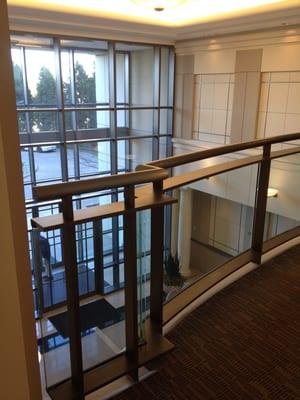 Looking into the atrium facing North Dallas toll road