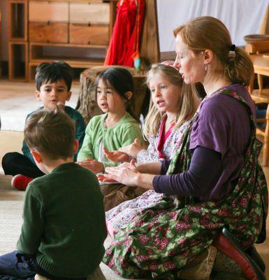 Circle time for finger play, storytelling and singing.
 #kindergarten