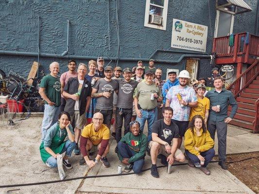 Re-Cyclery staff and volunteers during our last Volunteer Work Day at Area 15