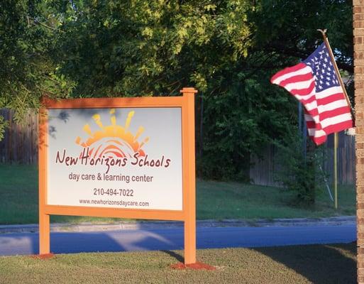 Front Signage at New Horizons School, San Antonio, 78247