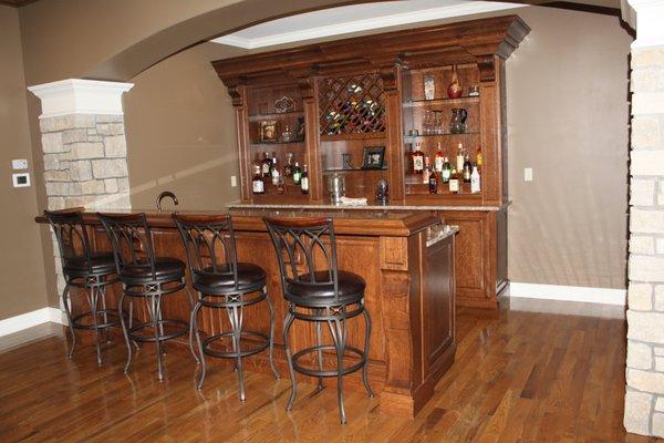 Beautiful Stained Oak  Bar