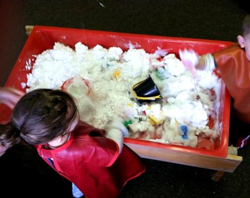 Sensory Table (shaving cream)