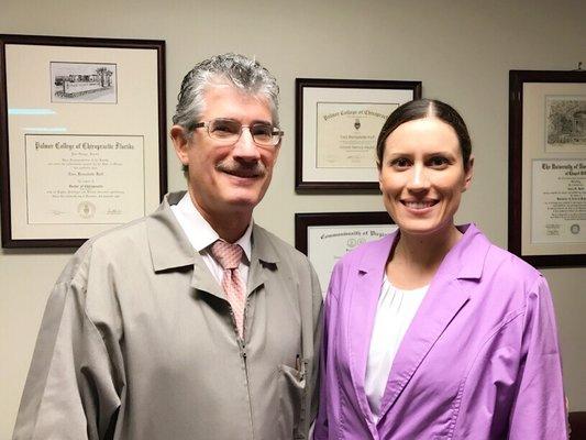 Dr. Lou and Tara Koff getting ready to see patients.