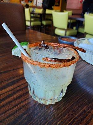 Spicy mezcal-chile margarita