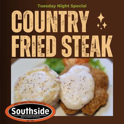 Country Fried Steak Tuesday Night