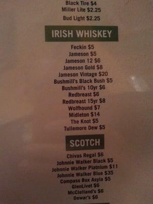 Not a bad selection of Irish whiskey