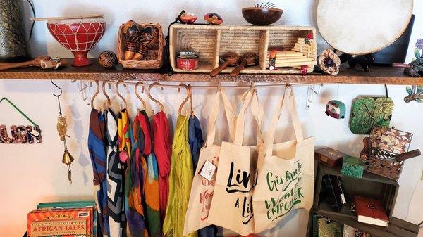 Selection of fair-trade products from Roslyn Style Gifts.