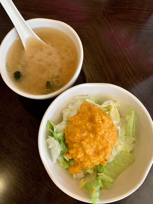 Miso Soup & Salad with Bento Box