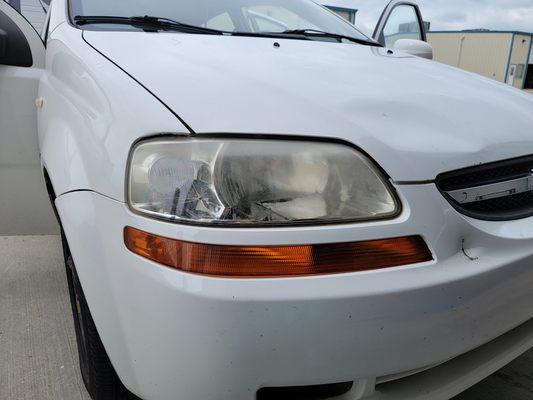 Headlight restoration before