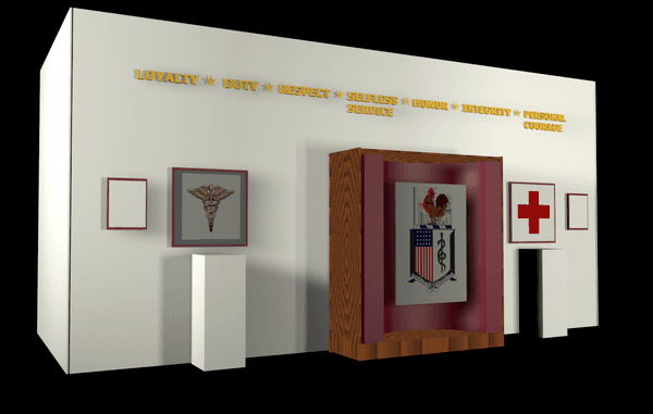 3D model representation of our current display as you enter the Army Medical Department Museum.