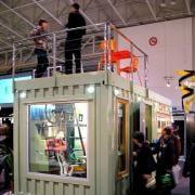 Customized container located on a Conference Exhibit Floor