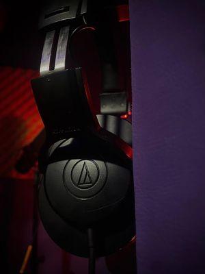 Our main studio headphones, the ATH-M20x by Audio Technica