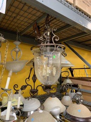 $7 Foyer Light- Great selection of chandeliers both inside and out