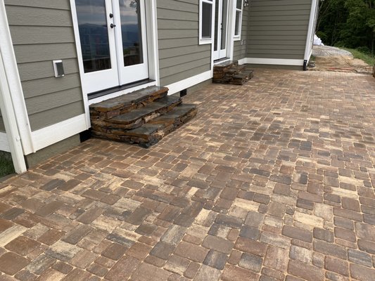 Pavers and stone steps