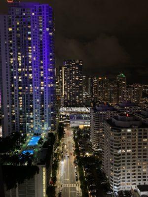 View from our balcony m at night!