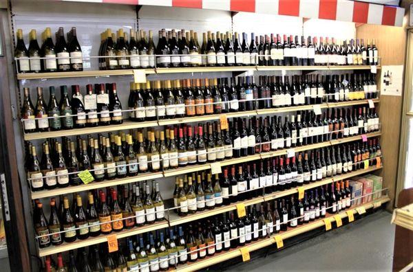 Many shelves of Wine.