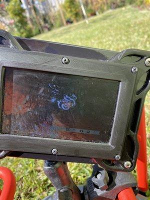 Sewer drain camera inspection performed to identify blockage in the drain line.