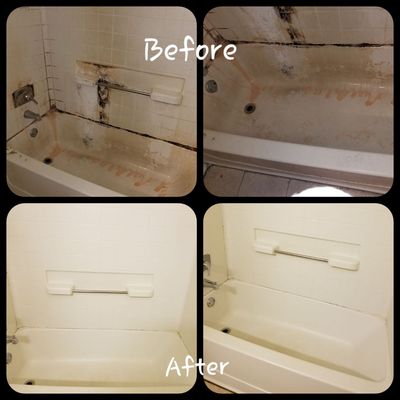 Deep Cleaning on a Bathtub/Shower: Before and After