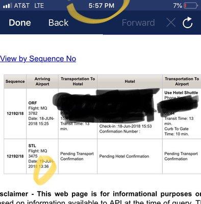 As per screen shot , notice the the time stamp . Still no hotel