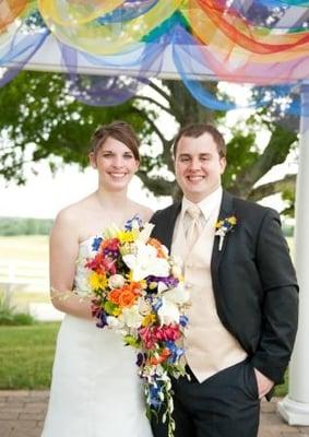 bride and groom flowers (close up)