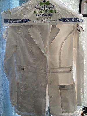 White lab coat and tops (uniform)