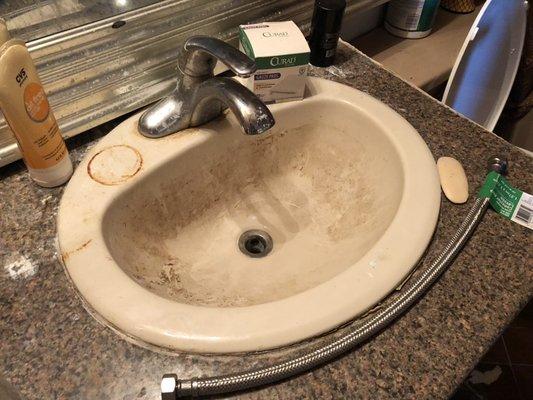 Scum filled sink Before picture