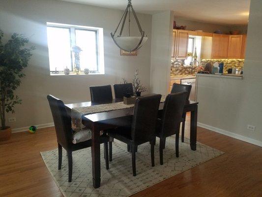 Dining room - previously carpeted.