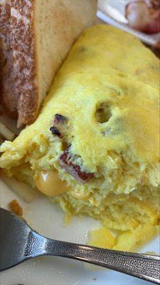 3 egg ham and cheese omelette cooked to perfection.