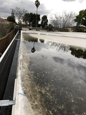 Water traps all over my roof after a complete roof replacement.