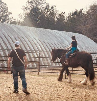 Leo, gracelynn and I during a lesson