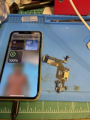 iPhone 11 charging port replacement and result