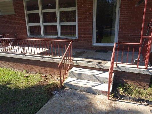 Paint removal and railing installation