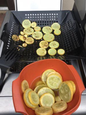 Today's food pickup from publix and my cooking grilled garlic salted squash