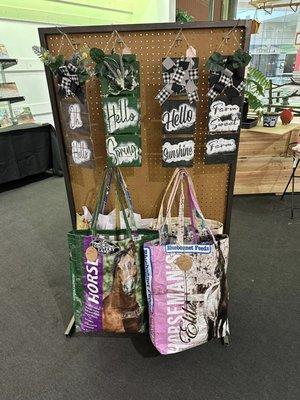 Door or Porch Signs. Reusable Bags.
Made in Oklahoma