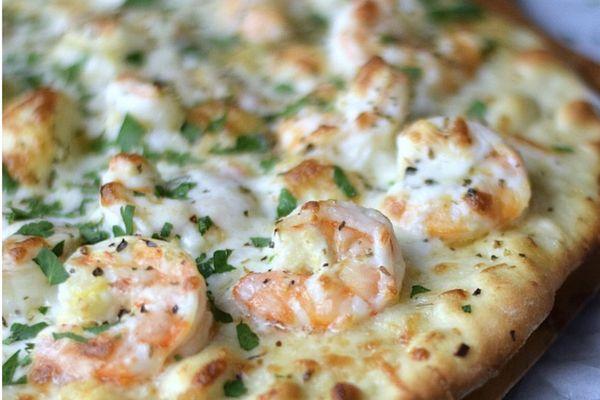 NC shrimp flat bread