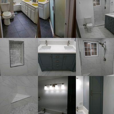 Bathroom remodel before and after