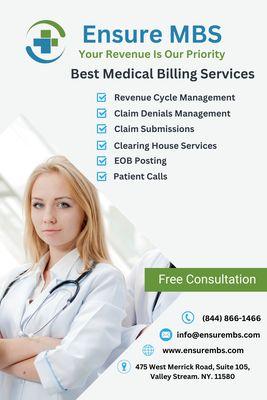 Ensure MBS is the most encouraging and fastest medical billing services site which can surely be trusted by the customers. Ensure MBS will d