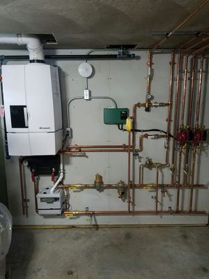 Rinnai combination boiler/ on demand tankless water heater.