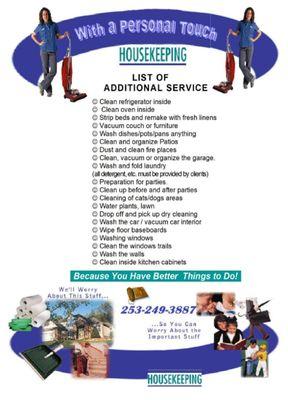 House cleaning/Housekeeping for all your needs!