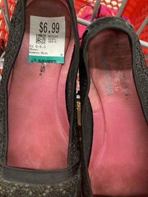 Can you imagine pricing these filthy rotten shoes for 6.99?